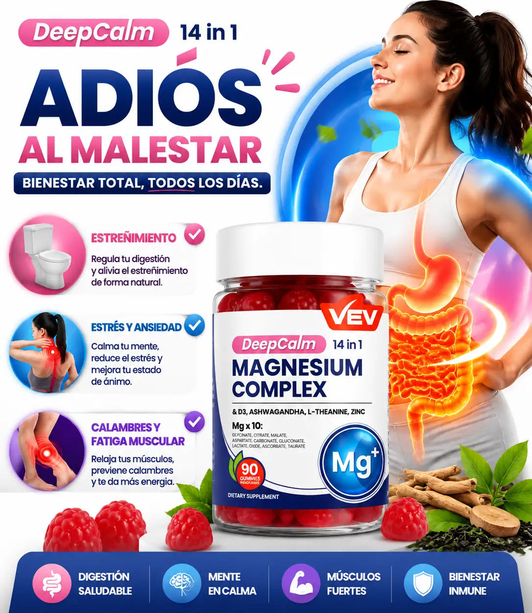 Gomitas de complejo de magnesio 14 en 1
