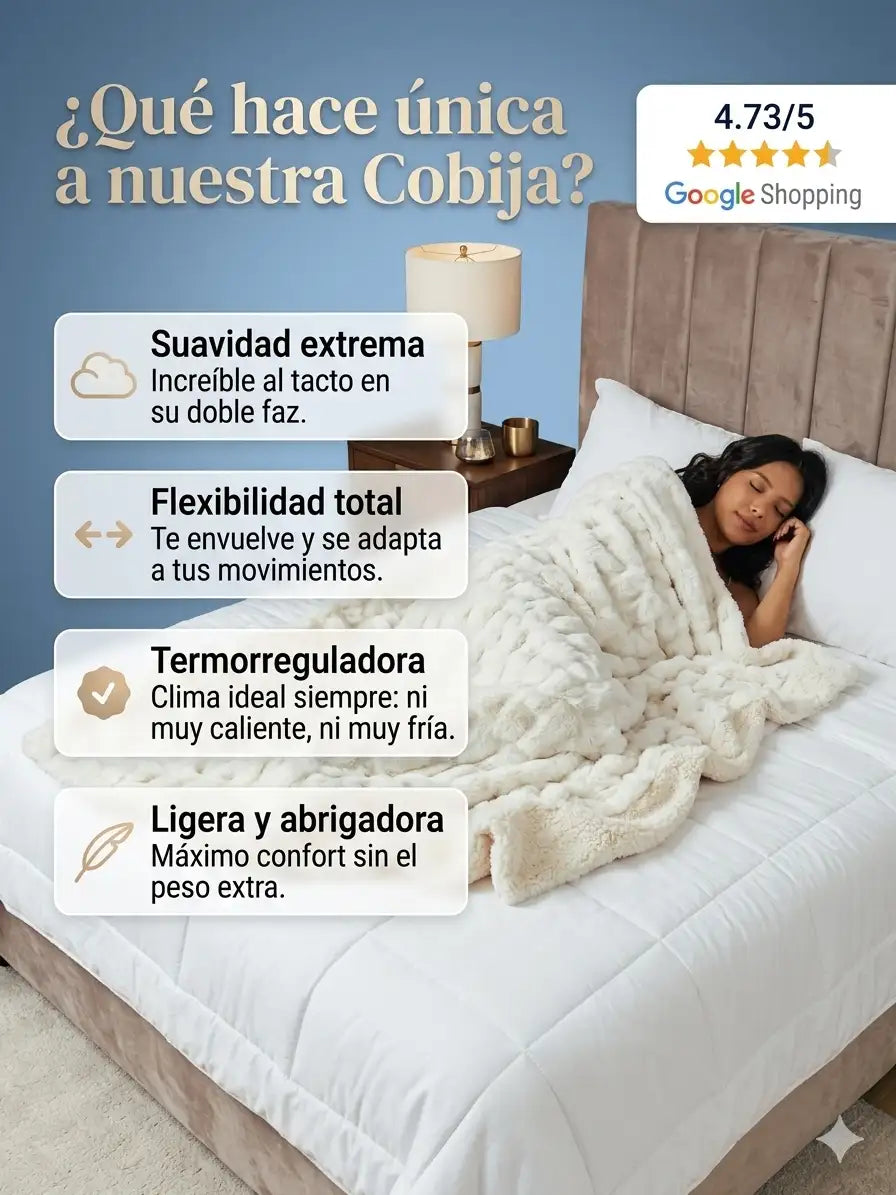 Cobijas Nubbie 2M x 2M - Textura piel de conejo 🐰