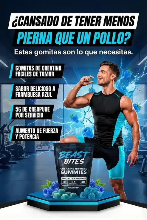 Beast Bites Gomitas con creatina - Aumenta tu masa muscular